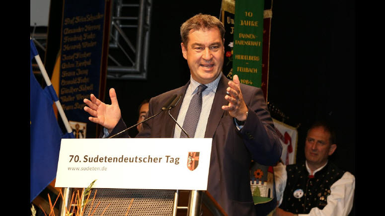Der Bayerische Ministerpräsident Dr. Markus Söder beim 70. Sudetendeutschen Tag 2019 in Regensburg